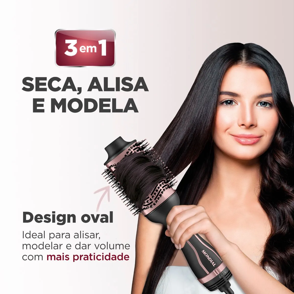 Escova Secadora Mondial Es-05-bi Golden Rose Bivolt 3 Em 1 Escova Secadora Mondial Es-05-bi Golden Rose Bivolt 3 Em 1